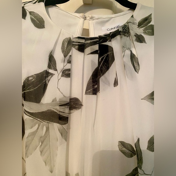 Calvin Klein black/white floral print cold shoulder maxi dress size 4 - Picture 2 of 11